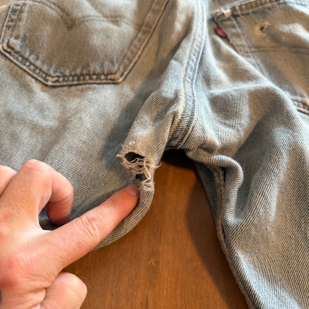 Vintage Levis 501xx Jeans 30x28 Made in USA Distressed Light Wash
